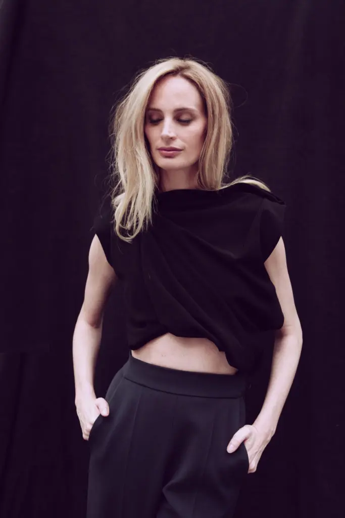Lauren Santo Domingo photographed on the penthouse rooftop of The Joule. Ellery draped top and Delpozo skirt, collections at modaoperandi.com.