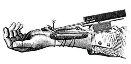 Dario Robleto's arcane marriage of art and science at The Menil Collection focuses on the human heartbeat across time. Shown: 19th-century physician/inventor Étienne-Jules Marey’s sphygmograph. 
