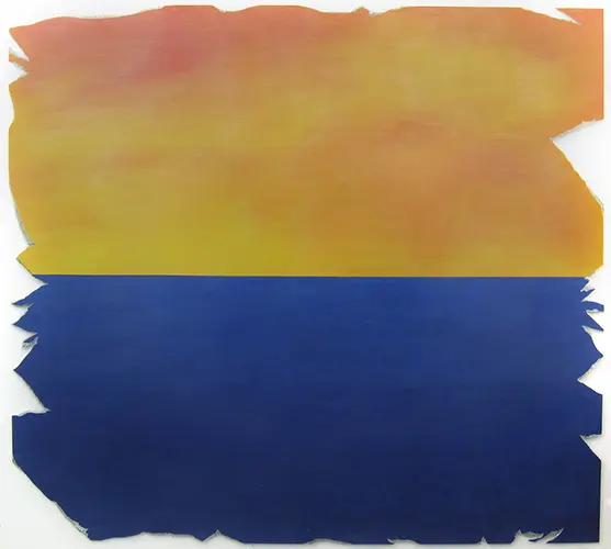 "Gold Standard," 2013, is reminiscent of a Pacific Coast sunset. 