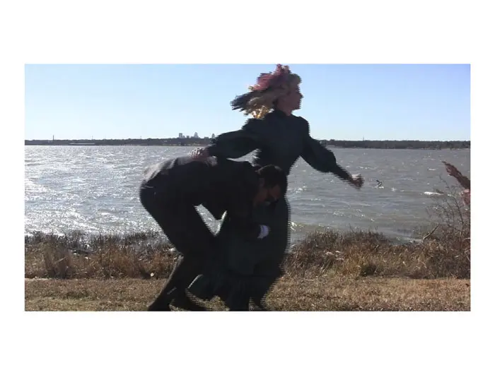 Colette Copeland's video, "The Victorian Woman and 'The Man' Reunite," 2014 at Cris Worley. 