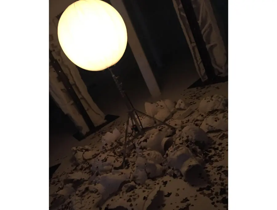 Loris Gréaud's “The Unplayed Notes Museum," was the blockbuster that destructed at the Dallas Contemporary. Shown: broken faces of angels littered with butterflies.