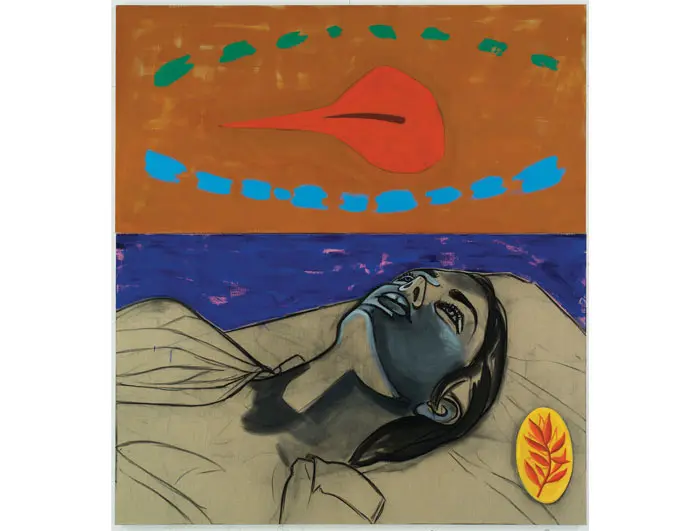 David Salle’s "Red Leaf," 2013. © David Salle. Courtesy the artist and Skarstedt, NY
