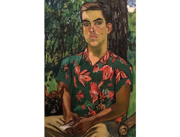 Alice Neel, Richard with Dog, 1954 at Victoria Miro, London, The Armory Show