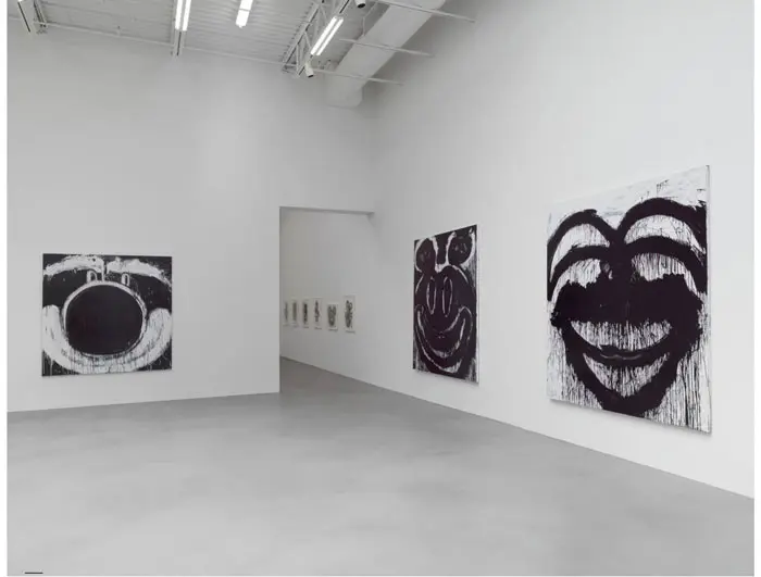 At Petzel, another wall of powerful Pensato characters.