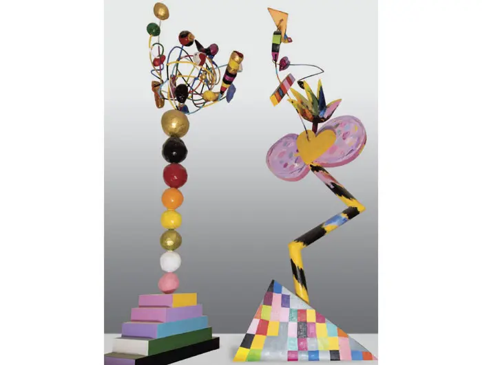 More Harris highlights at KCAM: "Nest in Time," 1998 and "Firefighter," 1984, both conjure post-modernism.    