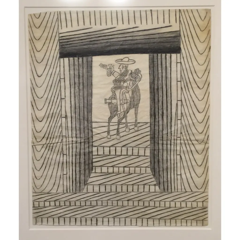 Martin Ramirez's "Untitled (Cowboy)," 1953, at Andrew Edlin Gallery (New York), Dallas Art Fair