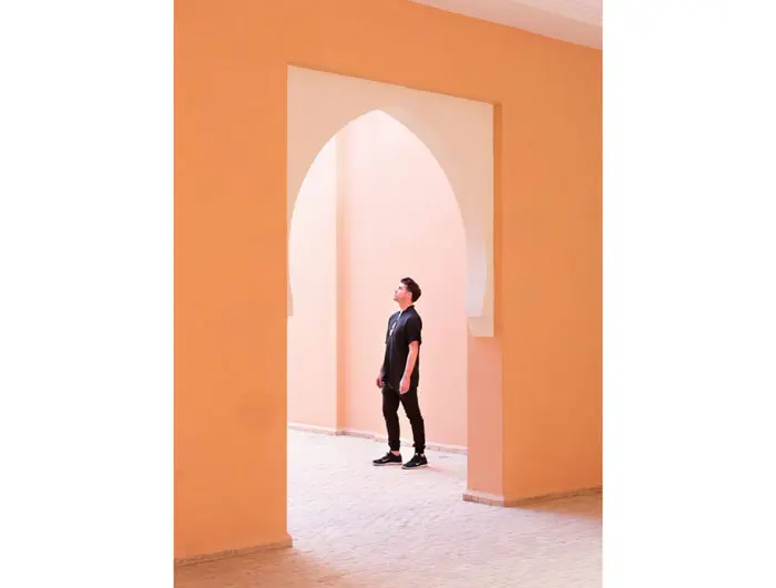 At the artisan atelier in Marrakech featuring the signature Marrakech color on the walls