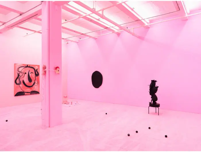 Standout openings in Manhattan during Frieze week were a pair of exhibitions at Johannes Vogt. Shown: Brian Kokoska and Chloe Seibert's "Night Cage."