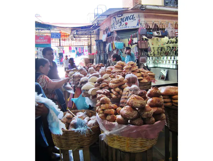 Freshly baked pan dulce at Mercado Benito Juarez 