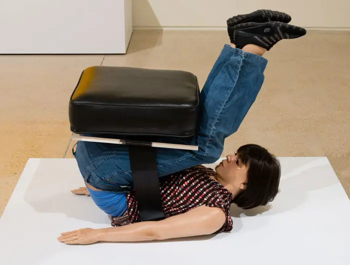 "Muebles (Chair)," 2015, is startling and disconcerting. 