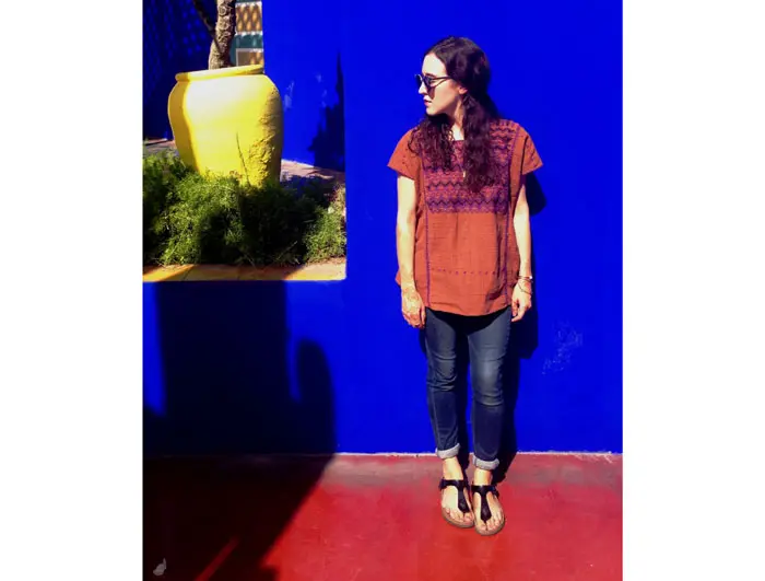 Cecilia in a traditional Oaxacan top.