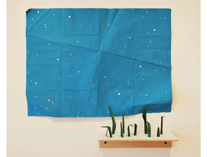 Another Gregory creation, the charmingly childlike "Ordinary Time," 2014, speaks to the universe and time. It's included in her solo, which takes over one gallery at Blue Star. 