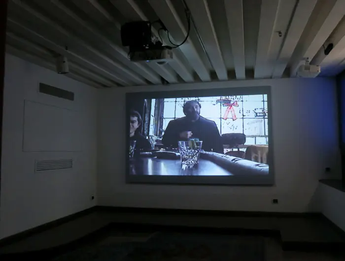 Jonas Mekas' “The Internet Saga,” took place at two locations: Palazzo Foscari Contarini, once a 16th-century noble residence and now a Burger King, and Spazio Ridotto, a new space for video art near Piazza San Marco.
"The Internet Saga" is the only project dedicated to art on the web that includes several presentations and performance that together make up one complete cinematic project. The Godfather of independent film, Mekas is always amazing and creates a great buzz.