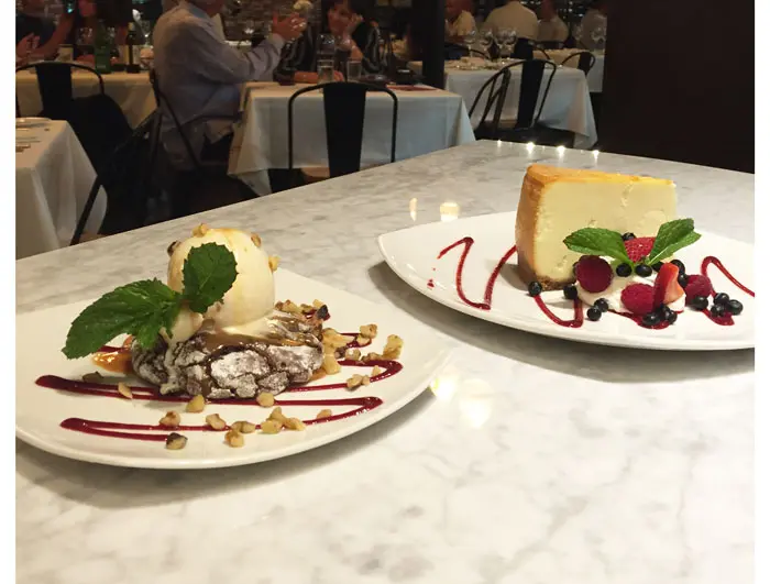 Open-faced ice cream sandwich and NY cheescake