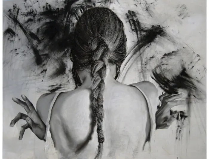 Vance's charcoal on panel "So as to Accept What is Waiting for Me," 2015, operates on different metaphoric planes. 