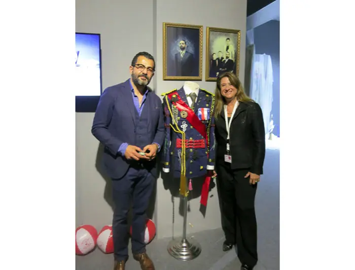 Deborah Colton Gallery artist, Mahmoud Obaidi and Deborah M. Colton at "In the Eye of the Thunderstorm: Effervescent Practices from the Arab World & South Asia." 