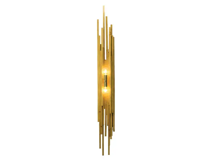 Ambroise sconce with antiqued gold leaf over oak with polished brass