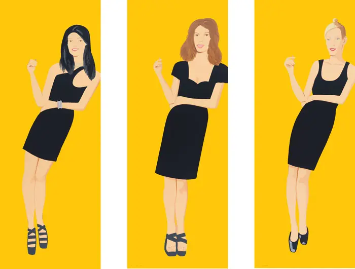Alex Katz's summery silkscreens depict powerful, confident women. Shown, left to right: "Yi," "Cecily" and "Oona," all from 2015.  