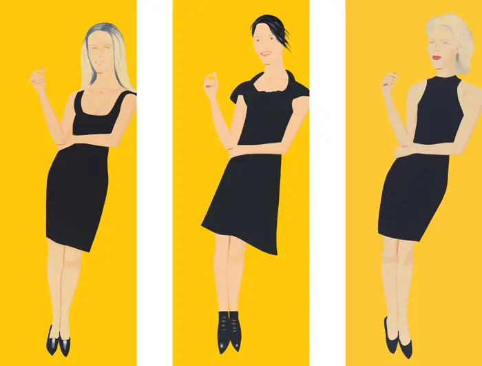 The final femmes in Katz's "Black Dress" series, left to right: "Yvonne," "Carmen" and "Ruth." 