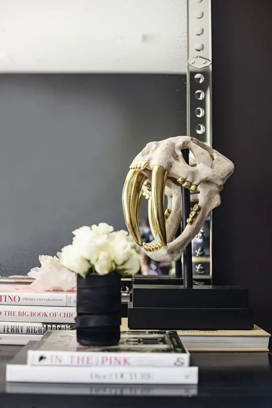 An artful study in the master bedroom.
