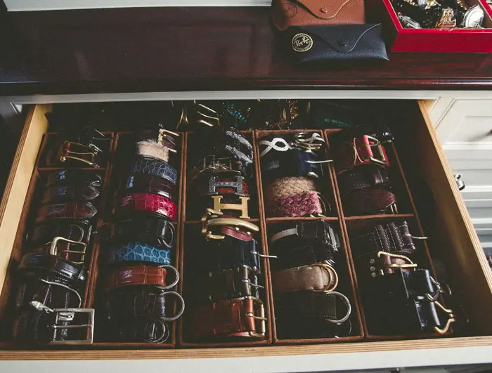 And a small army of belts to choose from