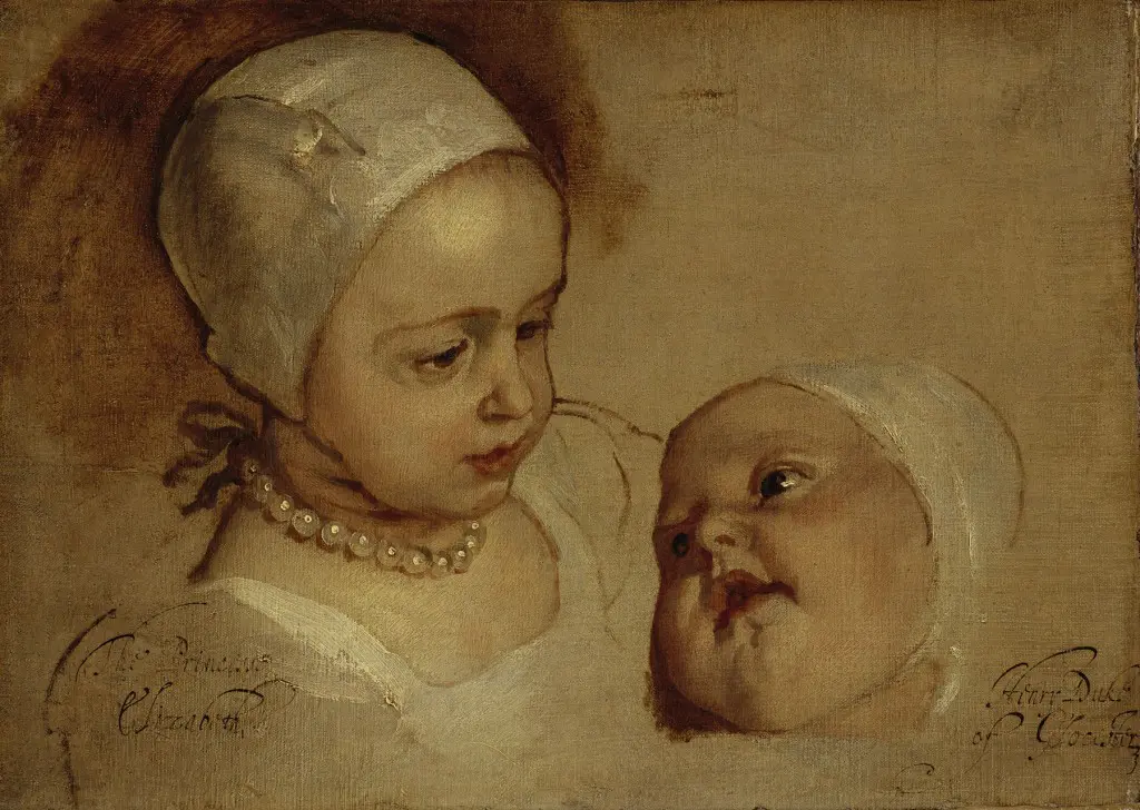 Sir Anthony van Dyck's "Princess Elizabeth (1635-1650) and Princess Anne (1637-1640), Daughters of Charles I," 1637