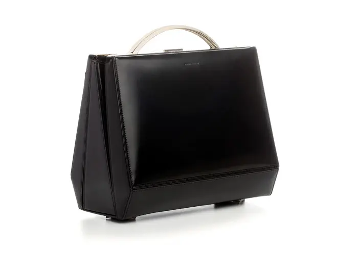 Eddie Borgo Dean doctor bag in jet with blonde hardware