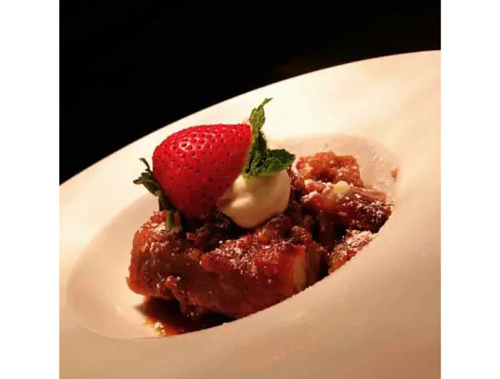 Davis Street's donut bread pudding is the restaurant's take on the classic dish. Photo courtesy Davis Street. 
