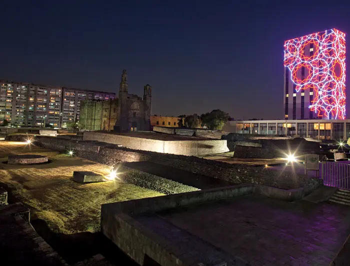 Thomas Glassford’s "Xipe Totec," 2010, at Tlatelolco University Cultural Center, Mexico City.