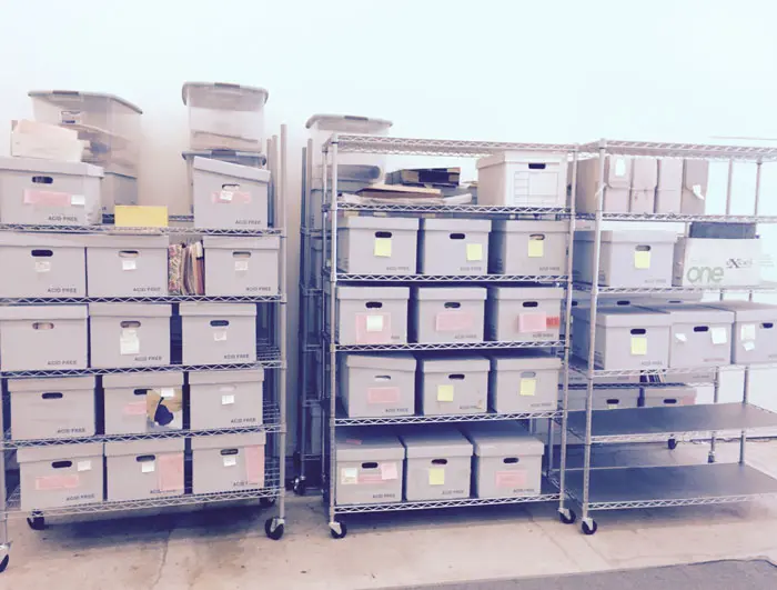 Hood's archive, including decades of correspondence, the artist's exhibition history and photos, resides in the bowels of the museum.