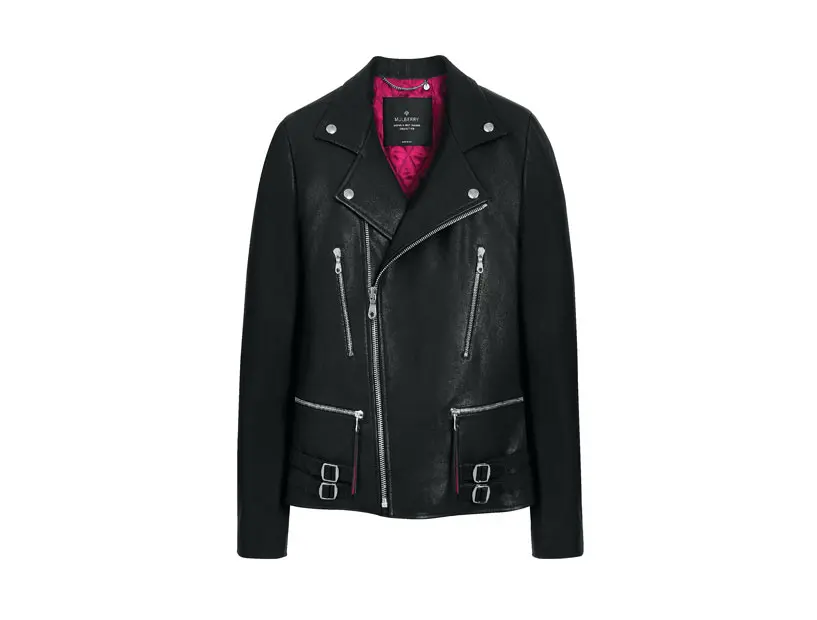 Mulberry Georgia May Jagger grainy leather biker jacket, $1,590