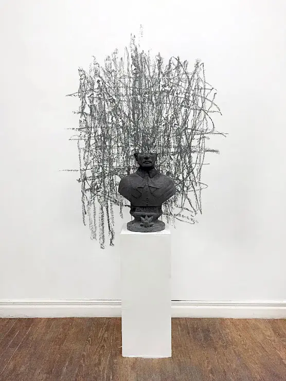 Dmitri Obergfell's "Anuar (Statues Also Die)," 2015, at Mexico City exhibitor Casa Maauad. 