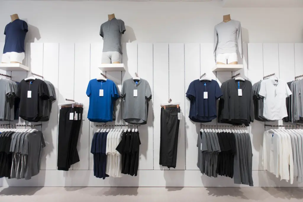 Kit and Ace men's merchandise. 