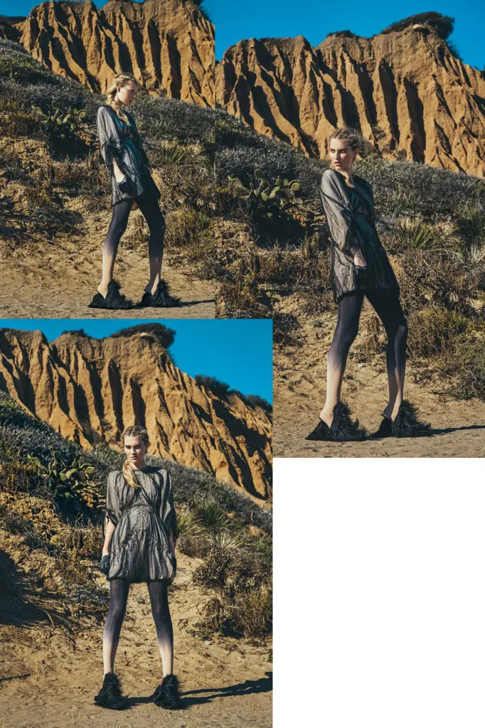 Iris Van Herpen dress $3,000, at Sloan/Hall. Maison Margiela fur shoe $1,355, at Neiman Marcus, Sloan/Hall.