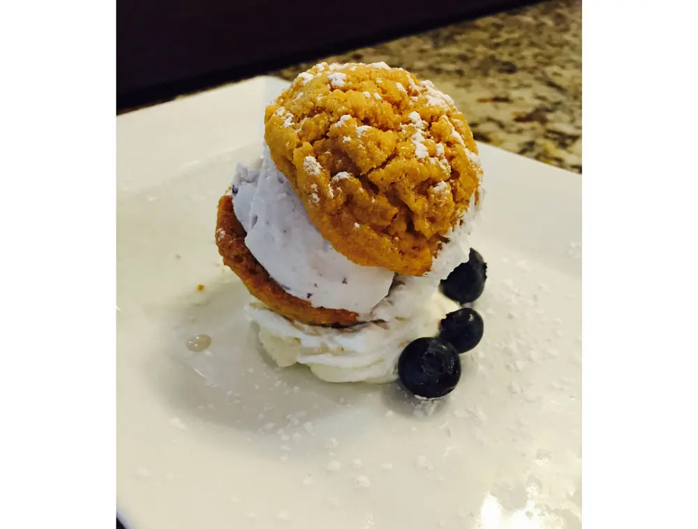 Amy's Blueberry Ice Cream fills White Oak's Cap'n Crunch ice cream sandwich. 