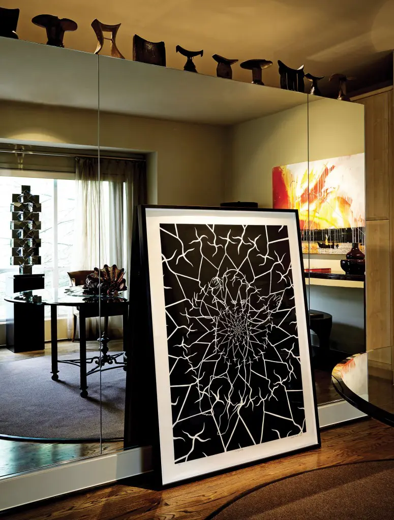James Surls’ black-and-white Everybaby, through Hiram Butler Gallery.