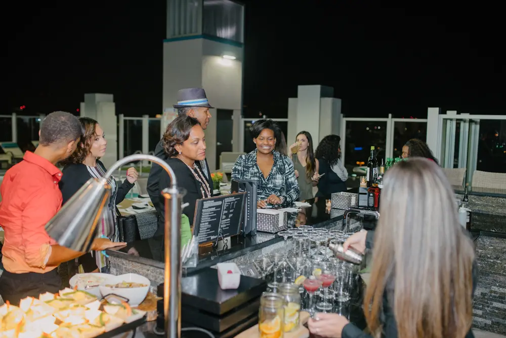 The bar in full swing. 