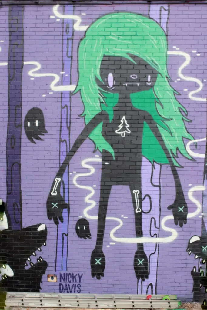 Nicky Davis' work focuses on the dark side of humanity. (6697 Capitol)