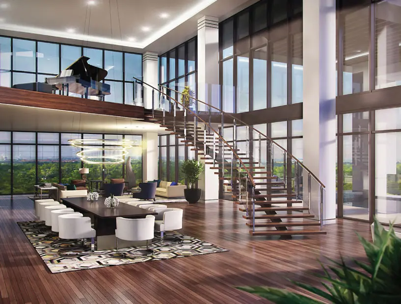 Living in a Houston high-rise doesn't mean you need to be confined to one floor. The River Oaks is one of many embracing this.