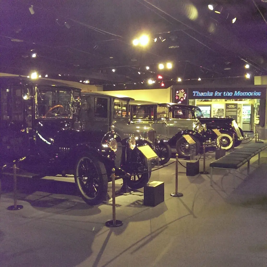 Classic hearses at the National Museum of Funeral History. (Photo by Matthew Ramirez)