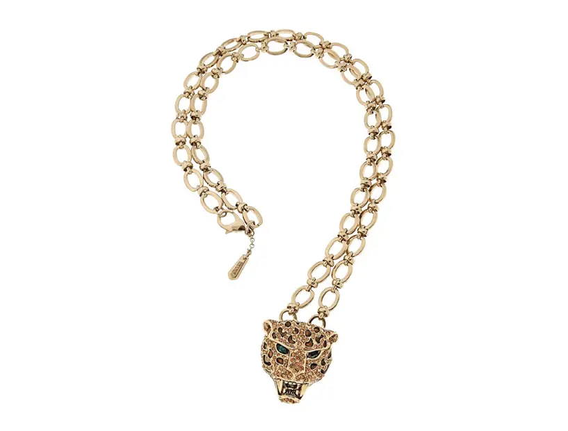 Roberto Cavalli panther chain necklace