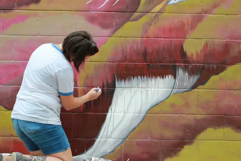 Jessica Rice at work. (300 N. York St.)