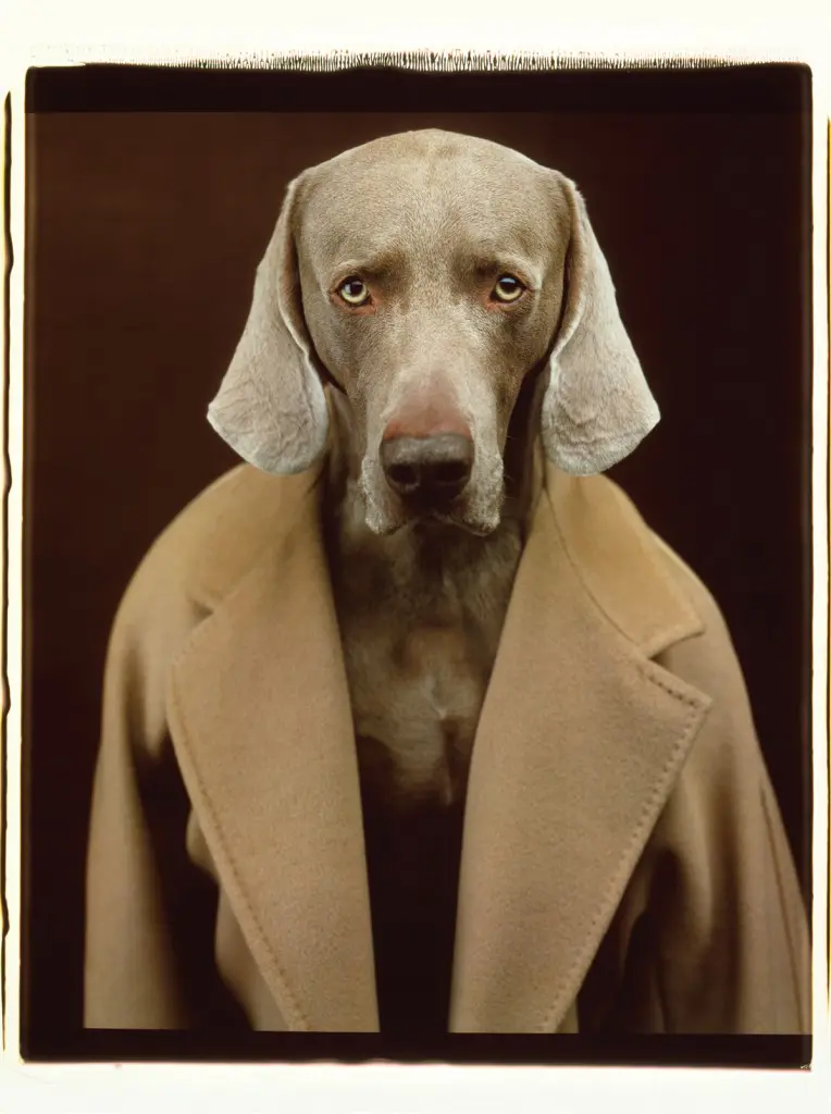From William Wegman's "Dogs in Coats" series for Max Mara