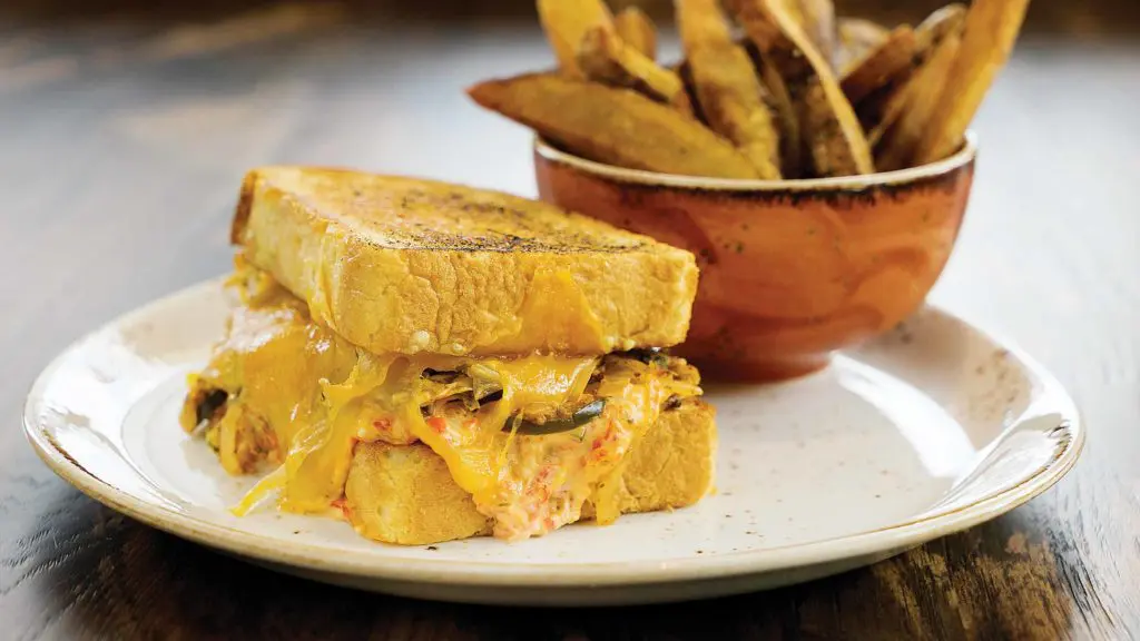 Chefs Greg Lowry and Matthew Lovelace’s Kim Cheese sandwich with house-made kimchee, pimento, redneck cheddar and Texas toast