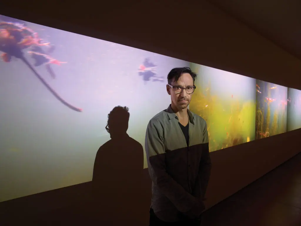 Mark Fox is showing at Hiram Butler Gallery. (Photo by Thomas Dubrock)