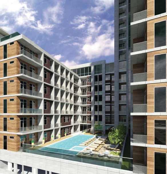 The roof-top pool, one of the many amenities within the Ivy Lofts. (Photo courtesy RE / MAX Inner Loop)