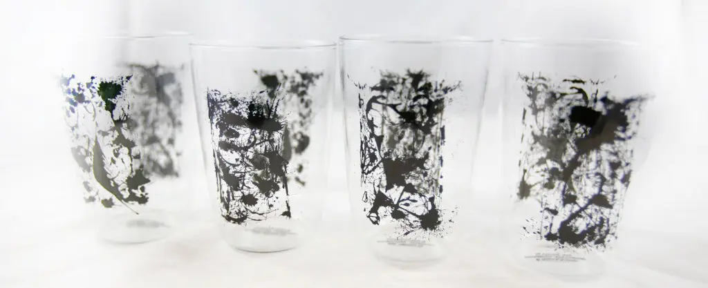 Pollock's splatter glassware