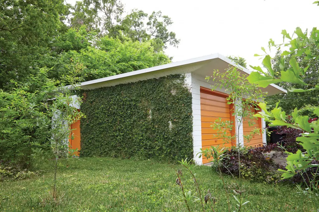The garage is built completely of concrete, as is the house.