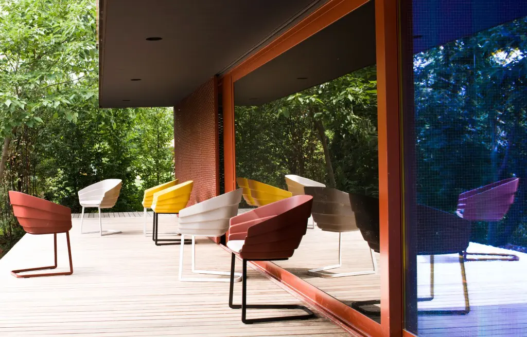 A terrace off one of the main seating areas on the first floor.