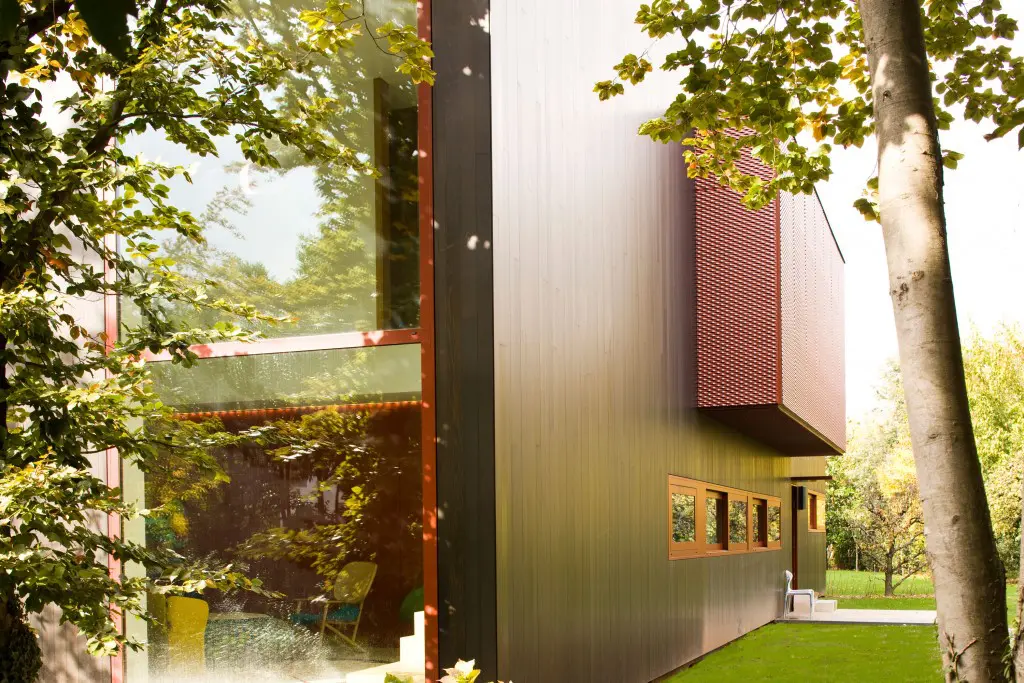 Large windows allow for a feeling of living with nature.